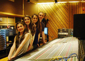 Brigid recording at Avatar Studios