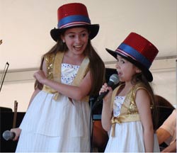 Brigid Harrington and Shannon Harrington performing at the OceanFirst Theatre