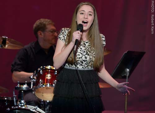 Brigid Harrington singing at Skyline Theatre Company's Concert of Stars